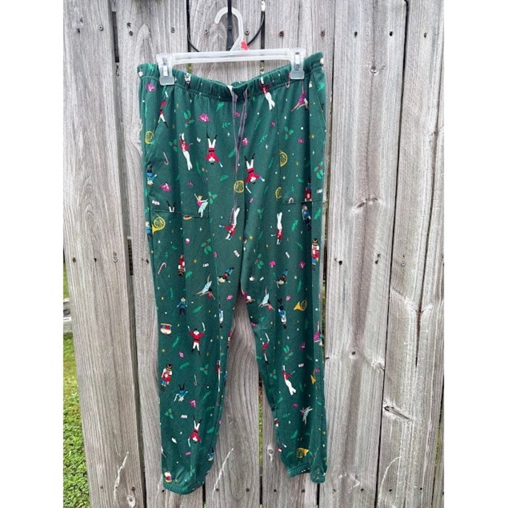 Christmas Holiday Nutcracker Joyspun Pajama Pants Large Green Joggers